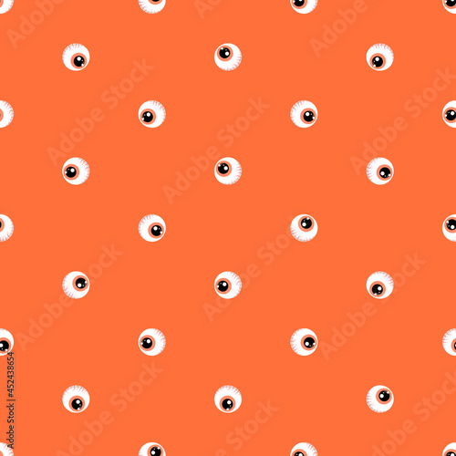 Eyes on an orange background. Halloween pattern