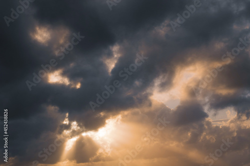 Dramatic cloudy sky background. © mark_gusev