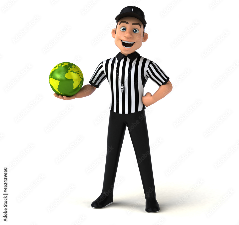 Fun 3D Illustration of an american Referee Fun 3D Illustration of an american Referee