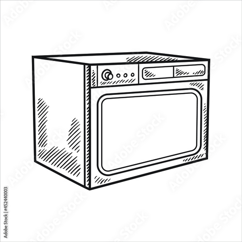 Drawing Electric Oven Vector drawing