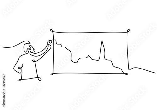 Continuous one line of man ...