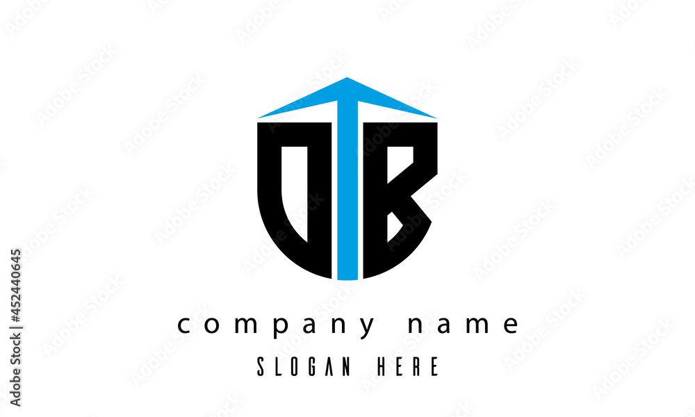 Fototapeta premium OB shield creative latter logo vector