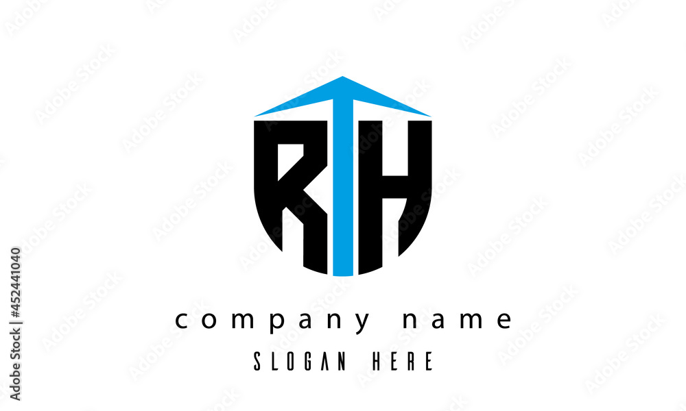 RH shield creative latter logo vector RH shield creative latter logo vector