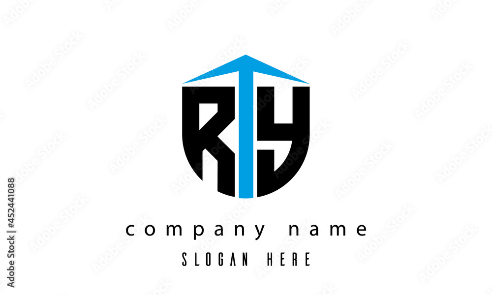 RY shield creative latter logo vector RY shield creative latter logo vector