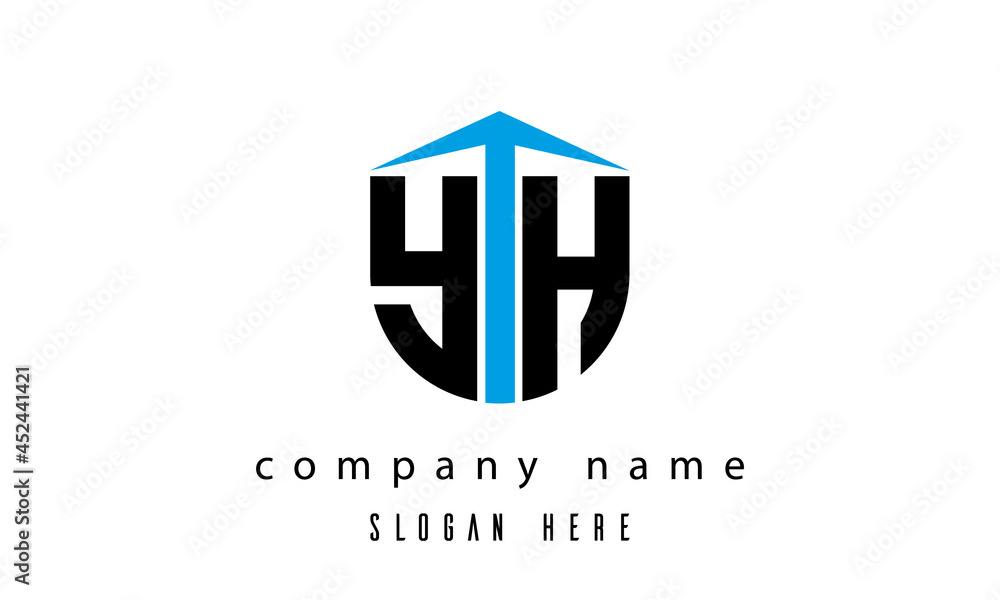 YH shield creative latter logo vector YH shield creative latter logo vector