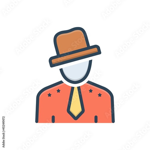 Color illustration icon for style