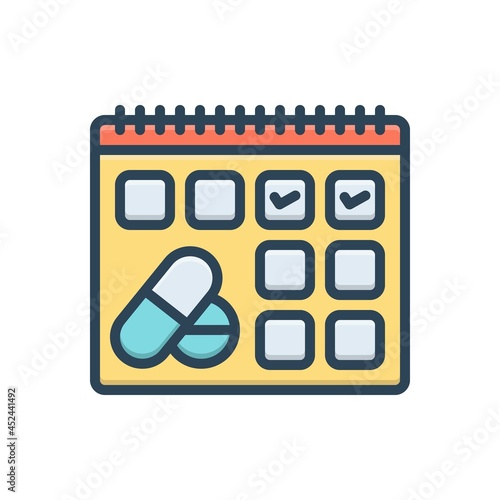 Color illustration icon for twice