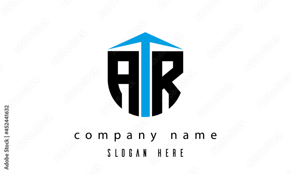 Obraz premium AR shield creative latter logo vector