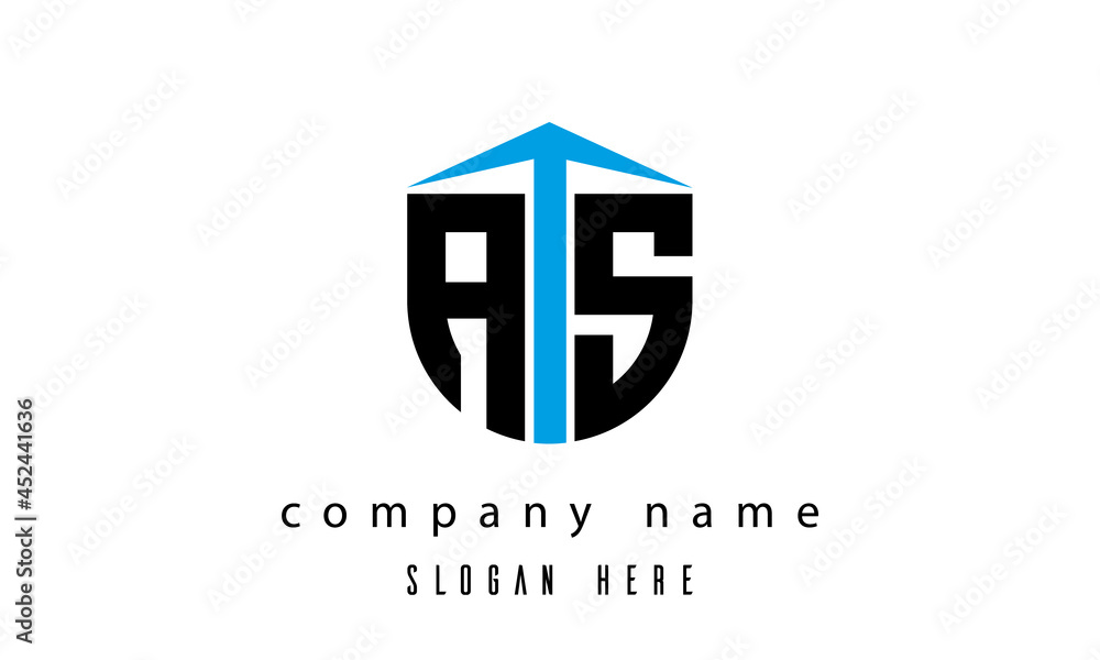 AS shield creative latter logo vector AS shield creative latter logo vector