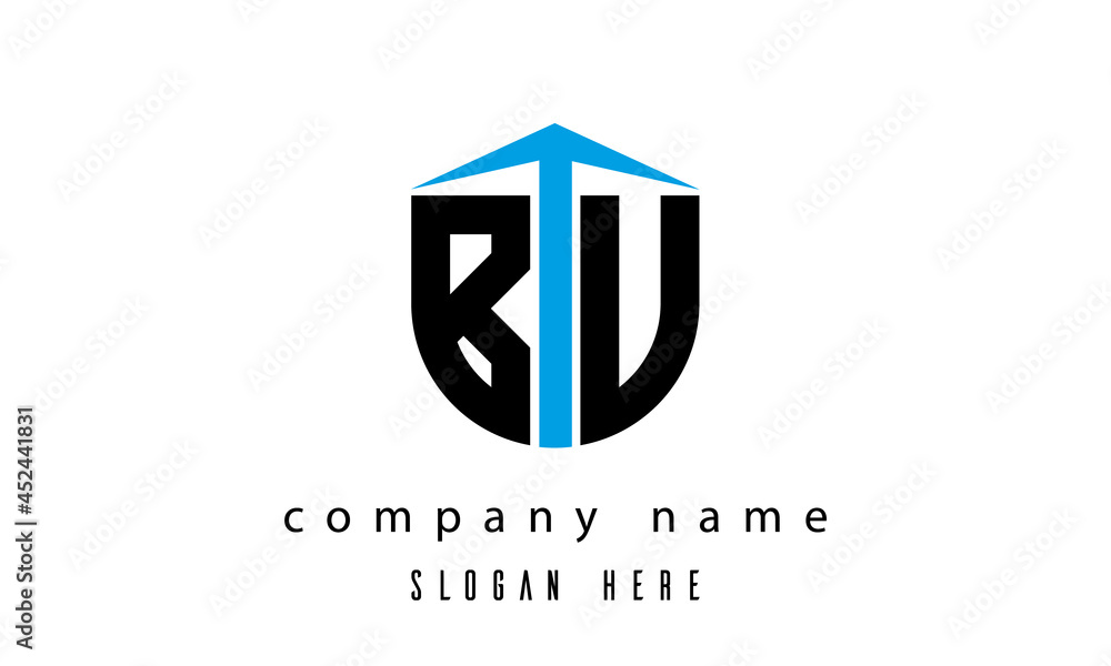 Fototapeta premium BU shield creative latter logo vector