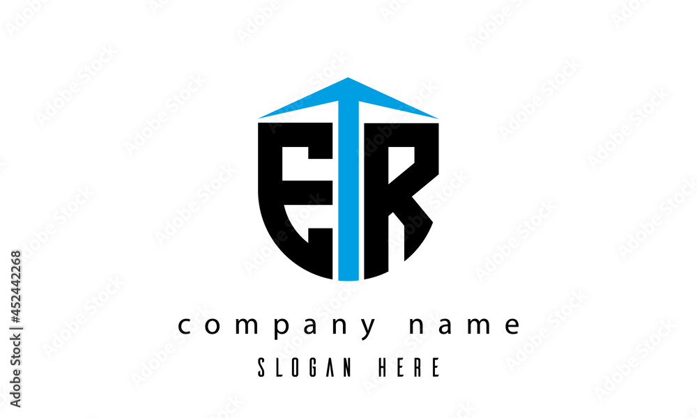 ER shield creative latter logo vector ER shield creative latter logo vector