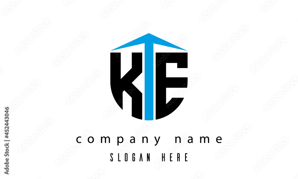 KE shield creative latter logo vector KE shield creative latter logo vector