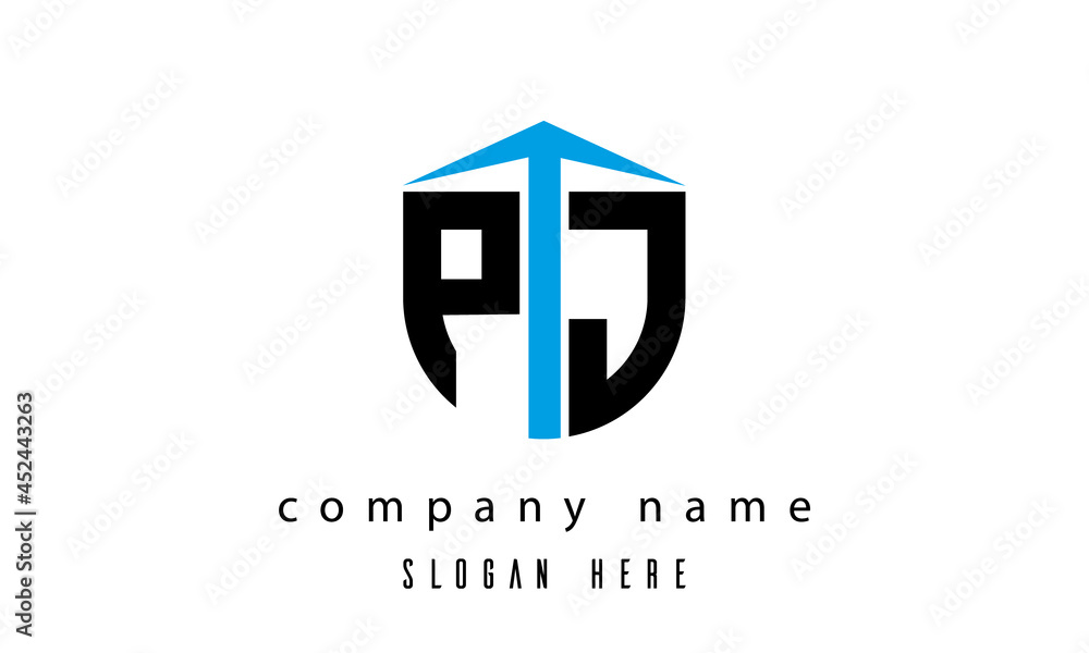 PJ shield creative latter logo vector PJ shield creative latter logo vector