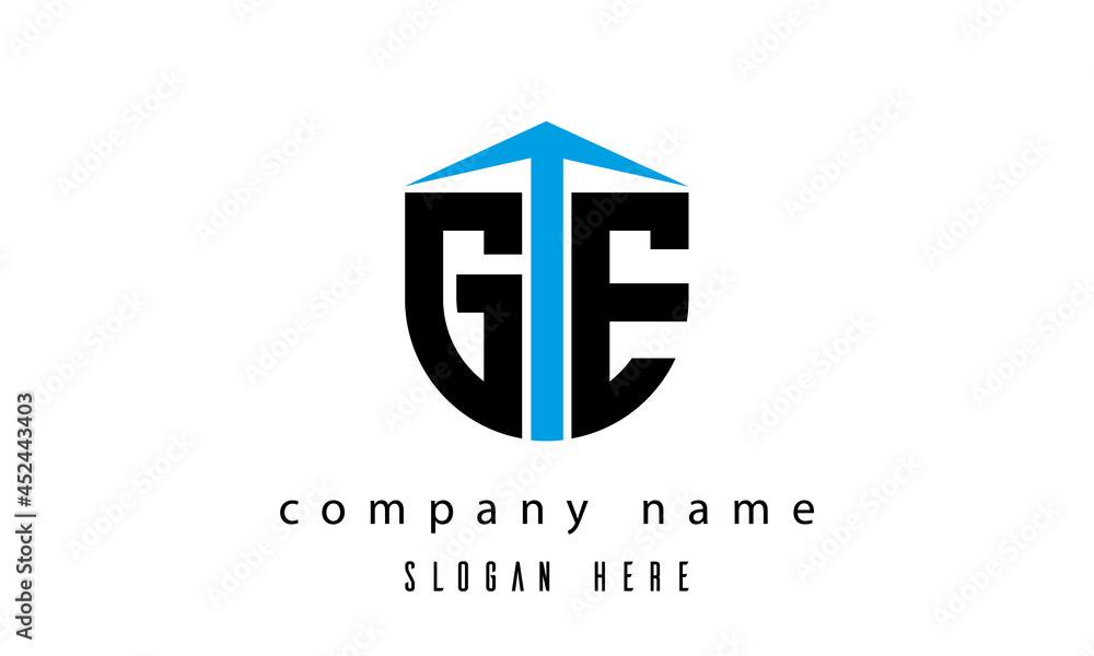 Obraz premium GE shield creative latter logo vector