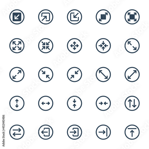 Circle glyph icons for ui ux.