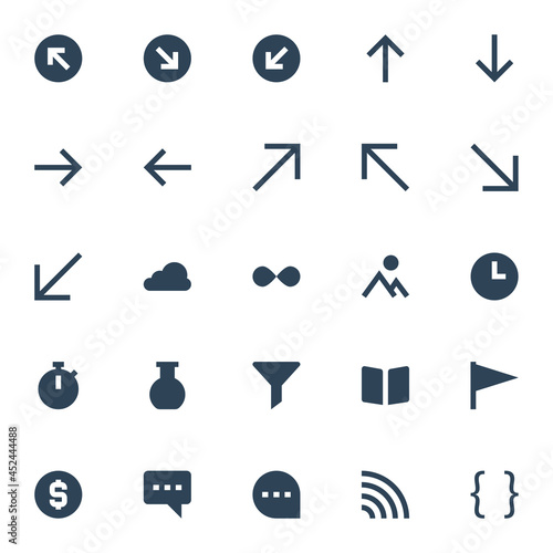 Glyph icons for ui ux.