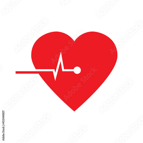 AED,automated external defibrillator / aed sign with heart and electricity symbol flat vector icon