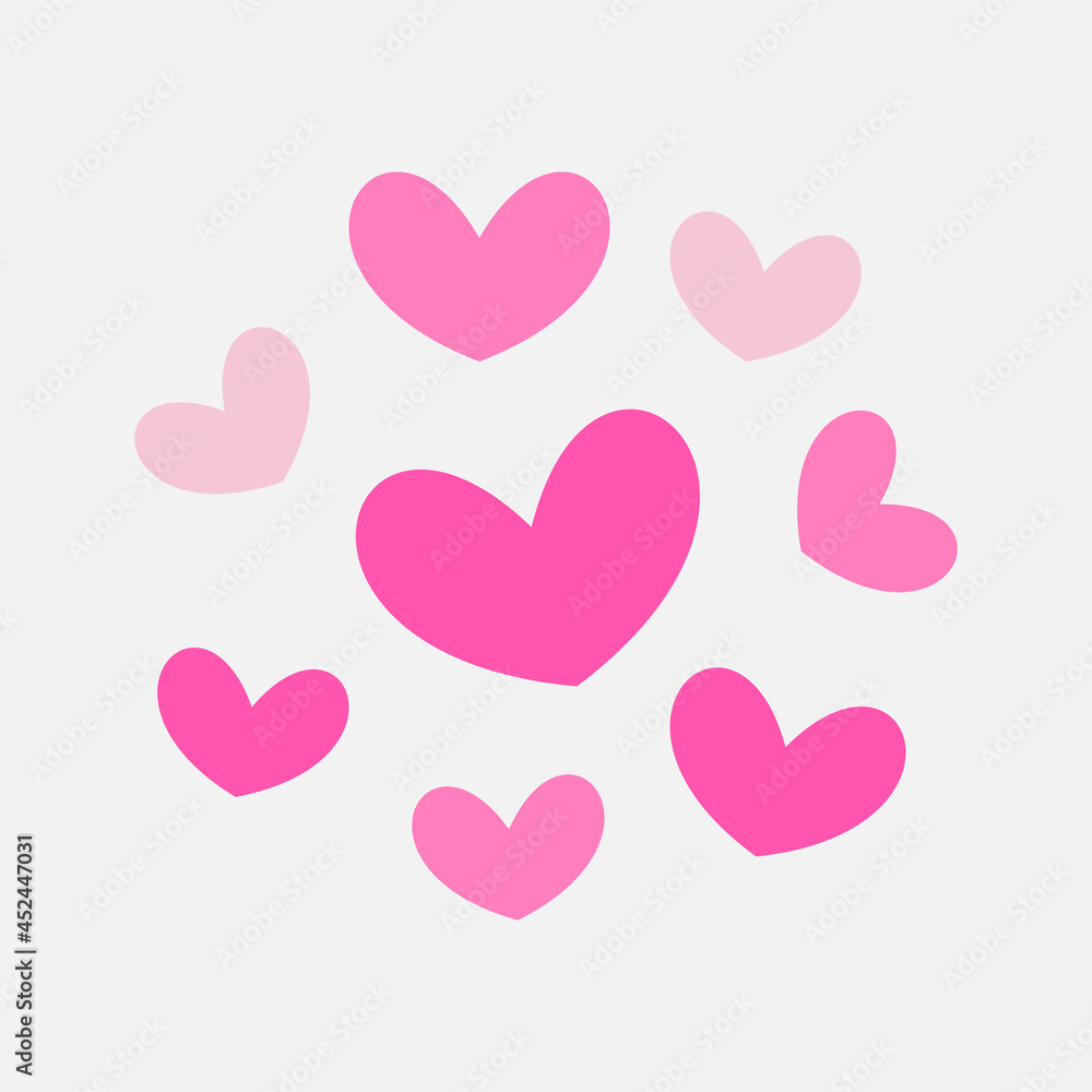 bouquet or bunch of pink hearts. Vector illustration bouquet or bunch of pink hearts. Vector illustration