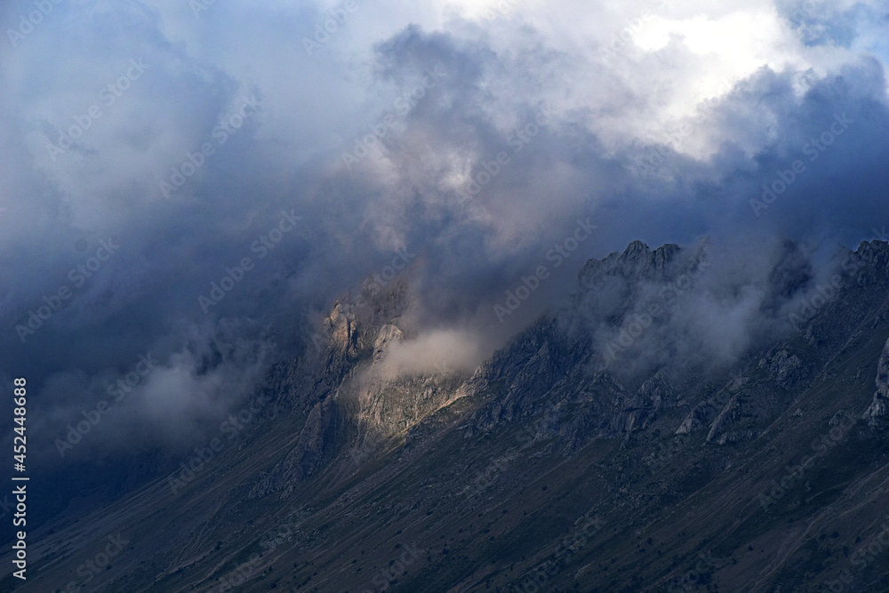 nuages, montagne, orage,