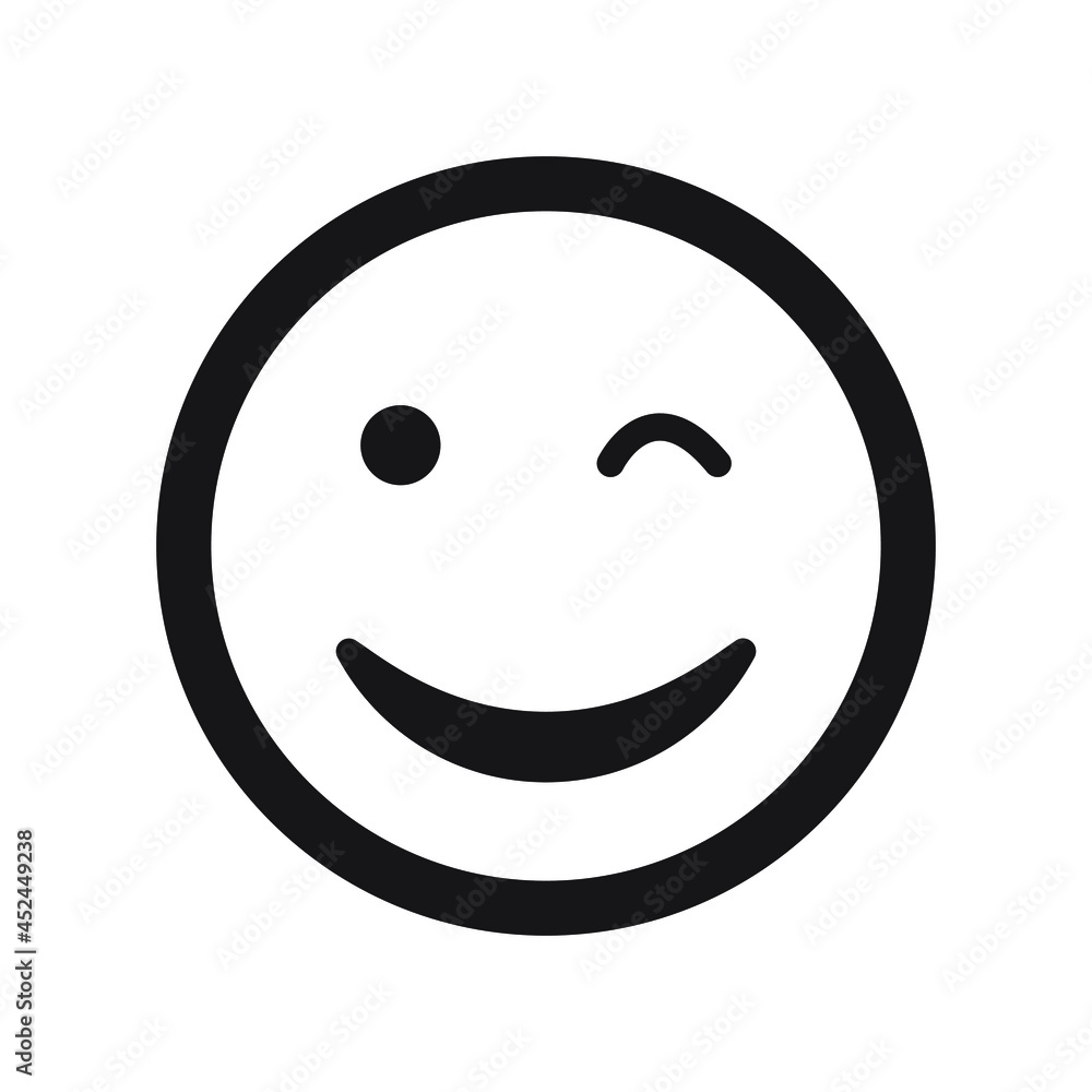 Fototapeta premium Smile icon vector. Face emoticon sign