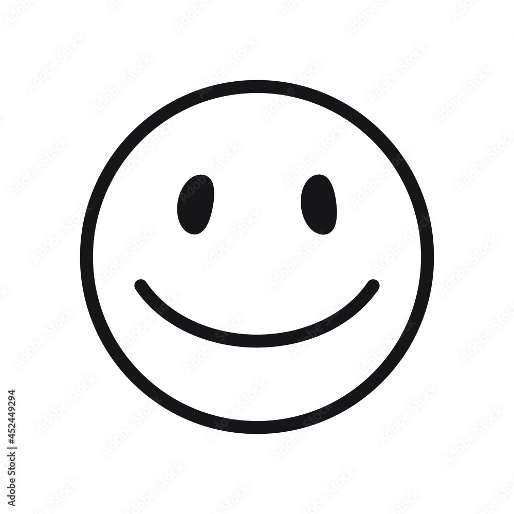 Fototapeta premium Smile icon vector. Face emoticon sign