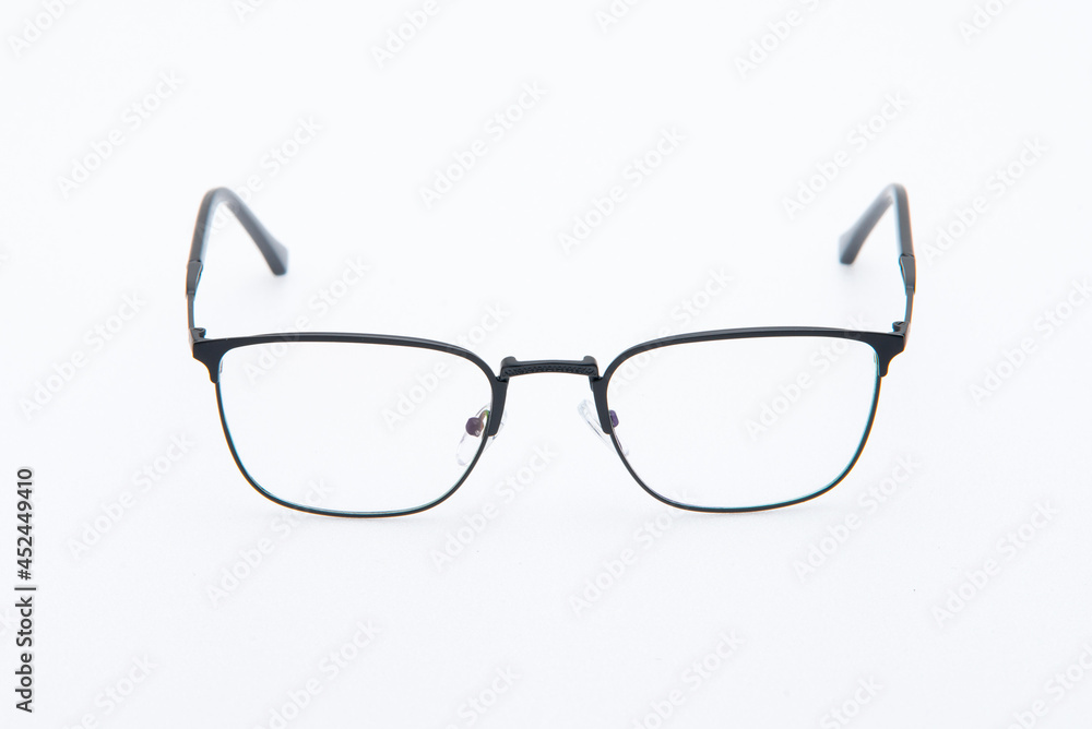Fashion sunglasses black frames on white background. Fashion sunglasses black frames on white background.