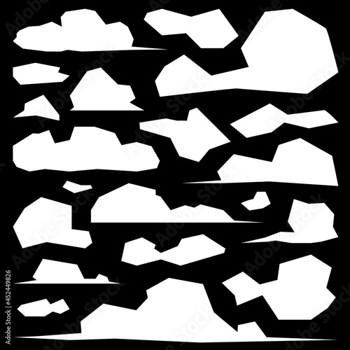 Vector Collection Set of Cloud Silhouettes