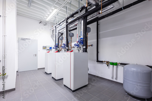 Heat pump room in commercial building