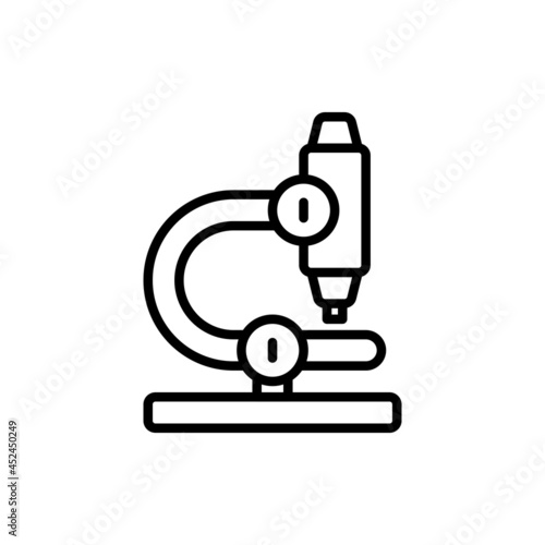 Microscope thin line icon. Laboratory research. Vector illustration.