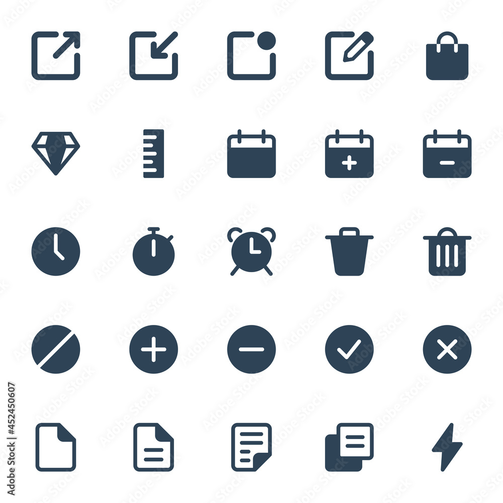 Fototapeta premium Glyph icons for web & mobile.