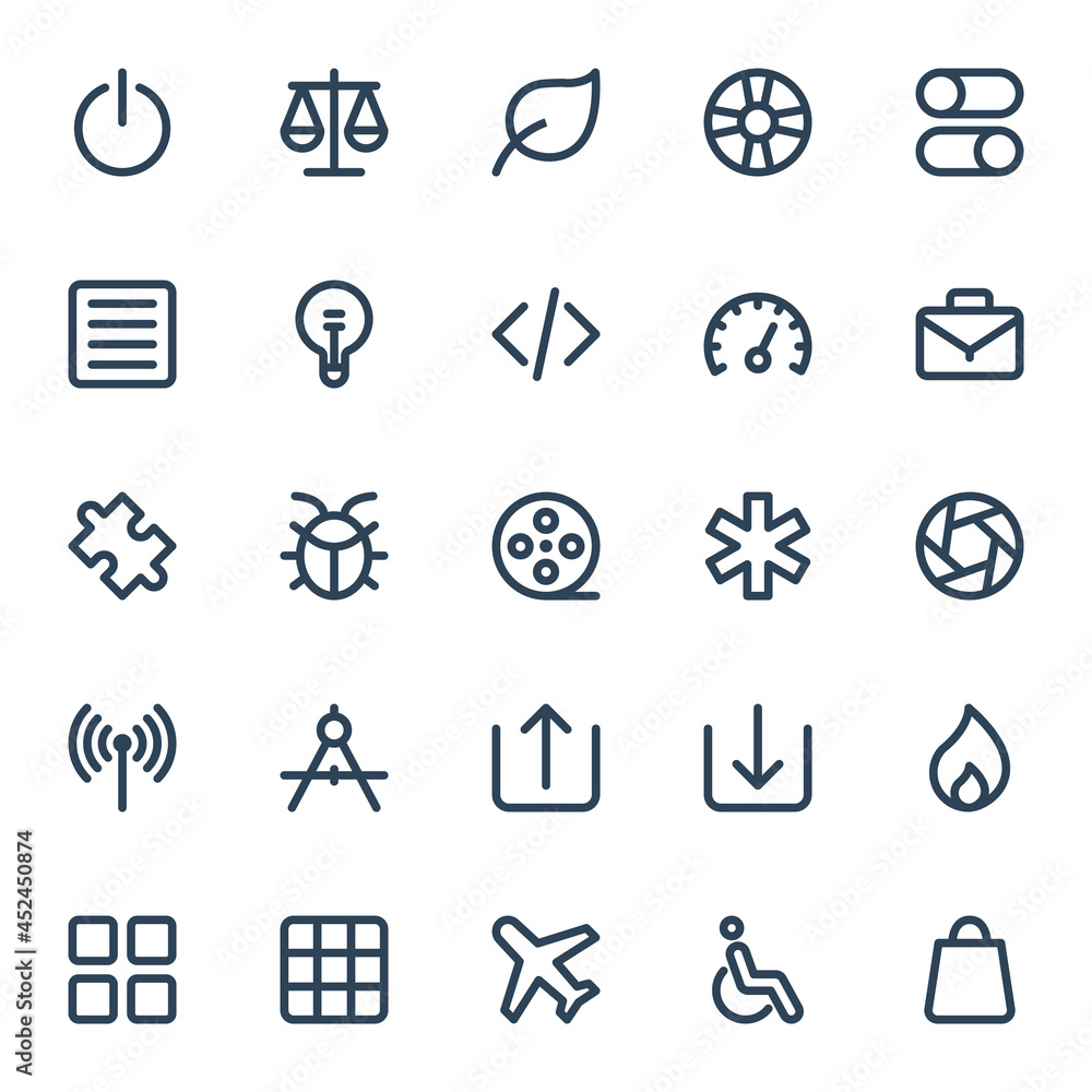 Fototapeta premium Outline icons for web & mobile.