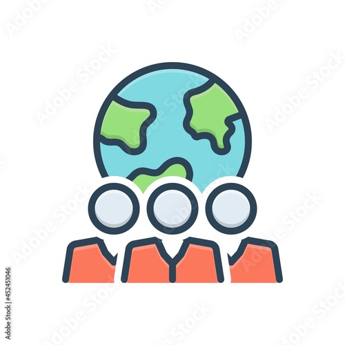 Color illustration icon for population 