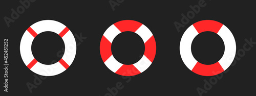 Set illustration of different lifebuoy design.