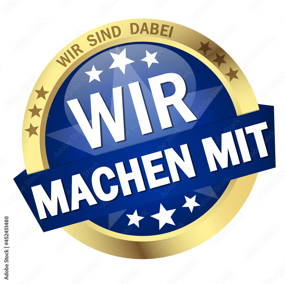 Button with Banner we take part (in german)