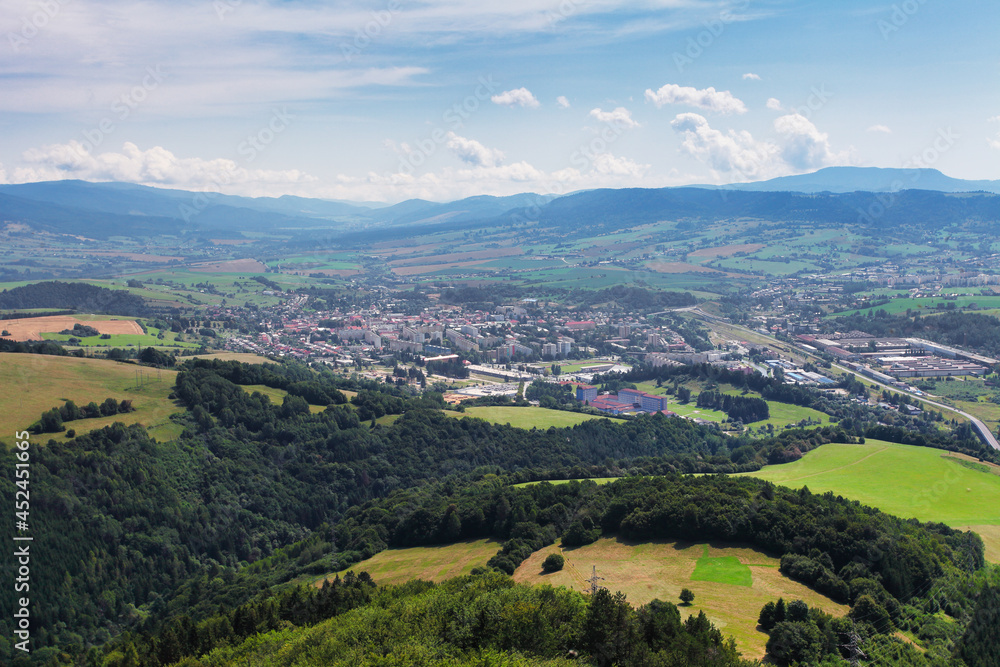 Aerial view of town Brezno, Slovakia