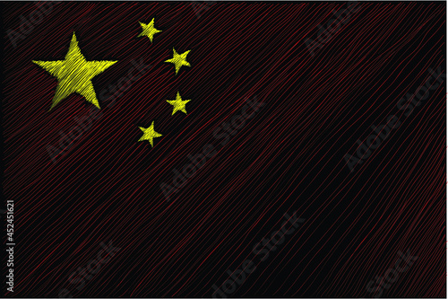 China flag vector royalty free vector illustration for t-shirt and embroidery design