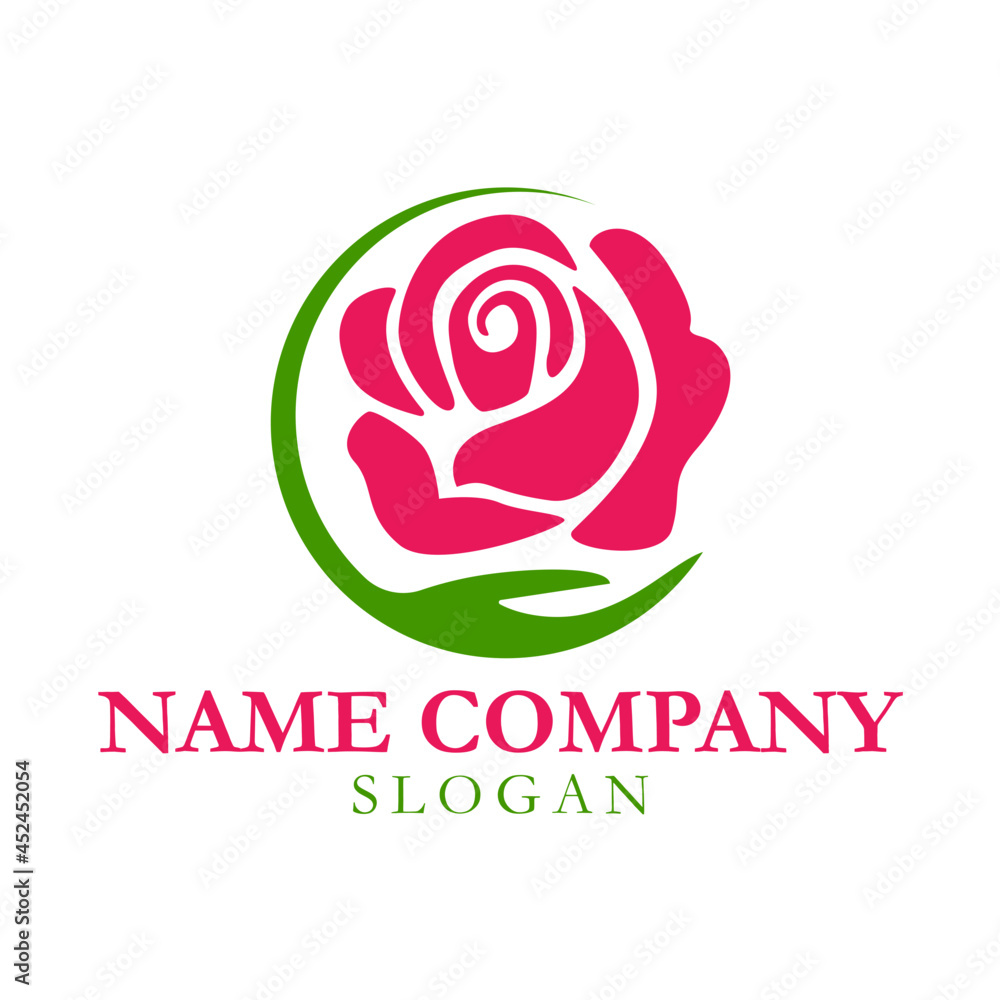 Logo fleuriste fleur rose nature artisan Logo fleuriste fleur rose nature artisan