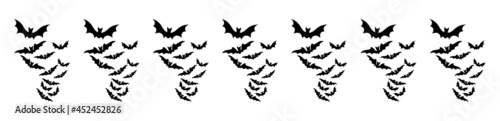 black bats animals halloween page divider