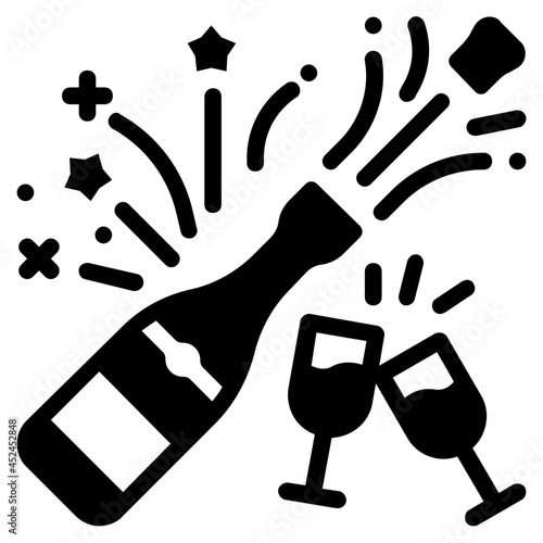 champagne glyph icon