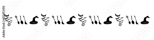 halloween divider. spooky icon line