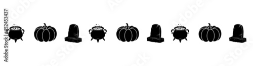 halloween divider. spooky icon line