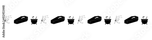 halloween divider. spooky icon line