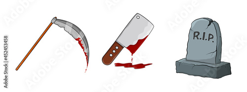 halloween divider. spooky icon line