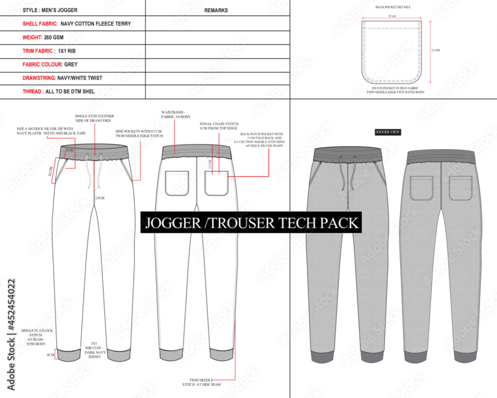 Jogger Tech Pack Trouser Tech Pack Jogger Technical Drawing Trouser 