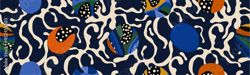 Hand drawn artistic abstract ornamental pattern. Fashionable template for design. Ethnic style.