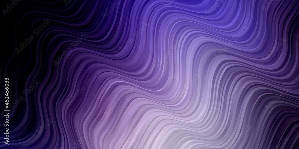 Light Purple vector template with curved lines.