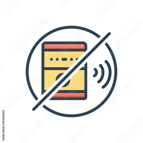 Color illustration icon for silent
