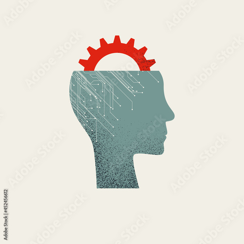 Business process automation and artificial intelligence vector concept. Symbol of new technology, workflows. Minimal illustration.