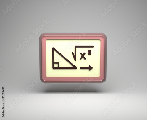 3d dimensional blackboard icon symbol with a layer of glass material on the outside of the object, suitable for modern educational design that is comfortable to look at