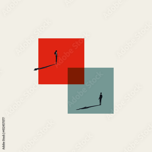 Business negotiation and merger vector concept. Symbol of partnership and cooperation. Minimal illustration.